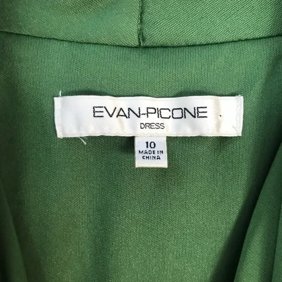 Evan-Picone Bright Green Sleeveless A-line Dress size 10 - Picture 5 of 5